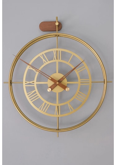 MetaQuartz Aksesuar Romera Classic Exclusive Modern Dekoratif Metal Duvar Saati Gold