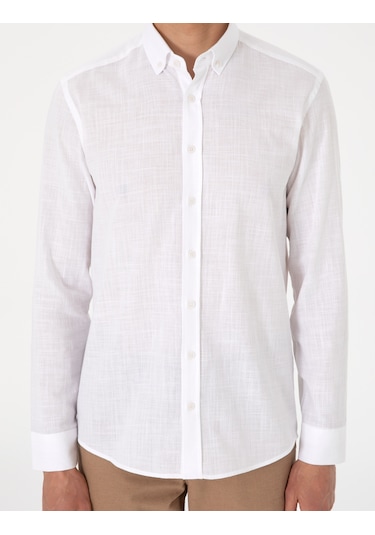 Pierre Cardin Erkek Beyaz Gömlek Desenli 50307025-vr013 Beyaz