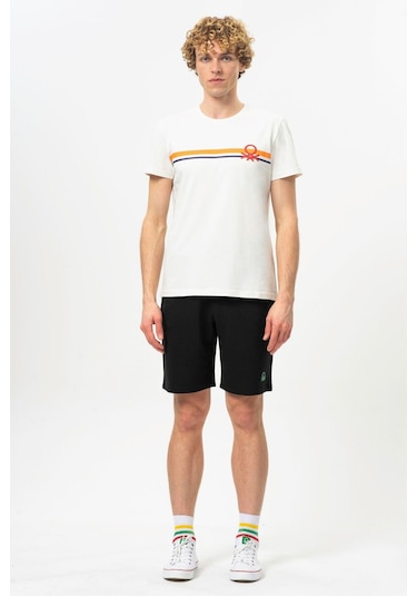 Benetton Bnt-m20478-23y Erkek T-shirt BNT-M20478-R0198 Beyaz