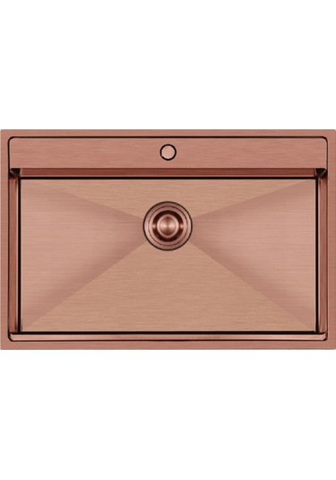 Crauf Poli 6303 Pvd Bakır Tek Gözlü 51x78 Cm Paslanmaz Çelik Mutfak Eviyesi Bakır