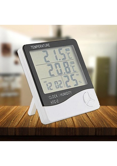 Masaüstü İç - Dış Mekan Dijital Termometre Nem Ölçer Higrometre 5365