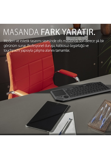Ibk-566bt Bluetooth+ 2.4g Touchpad Sılent Rechargeable Klavye