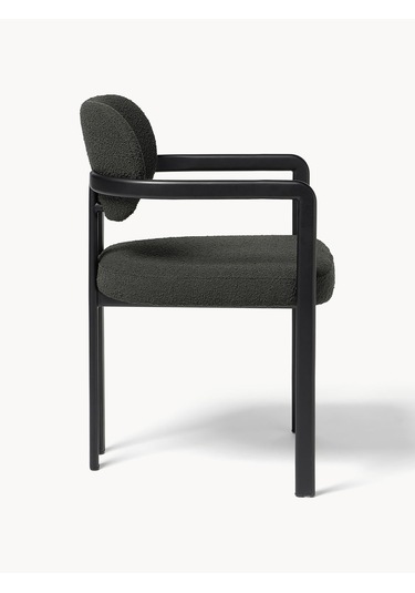 Dedar Milano X Westwing Adrien Kolçaklı Sandalye - Ekru, Lüks Kumaş Siyah