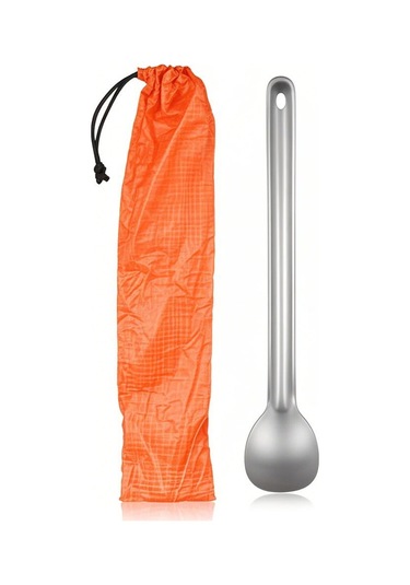 Suofeng Titanium Uzun Saplı Kaşık - Hafif Ve Dayanıklı, Kamp, Doğa Seyahatleri İçin Uygun, 215mm Boy, 15g Ağırlık Çok Renkli