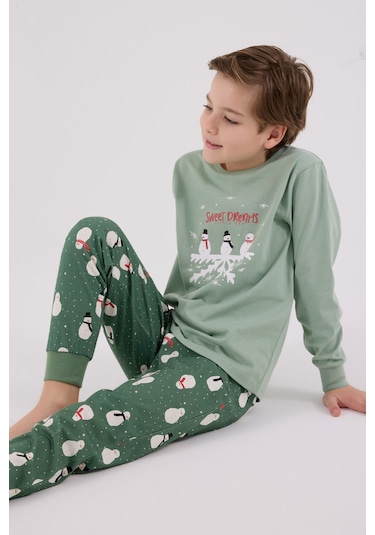 Rolypoly Erkek Çocuk Yeşil Pijama Takımı Rp3681-c-v2