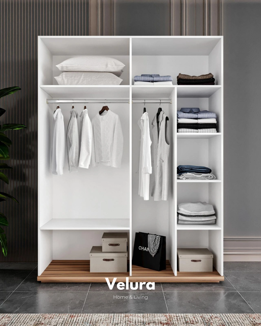 Yıldız 4 Kapaklı Dolap Gardırop Beyaz