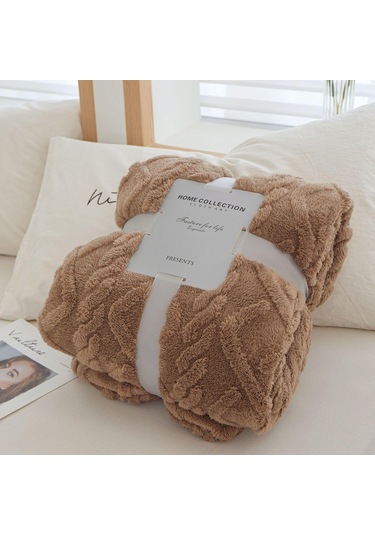 Kahverengi Mercan Polar Basit Battaniye İskandinav Tarzı Çiçek Gazlı Bez Klima Yorgan Yumuşak Nefes Wrap Battaniye Yatak Örtüsü Ekose 100 150cm