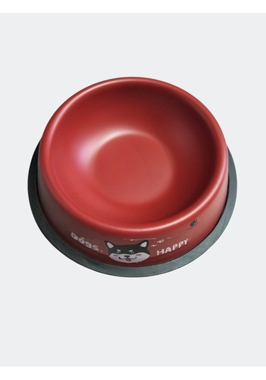 16 Oz Çelik Mama Kabı Kırmızı 18 Cm