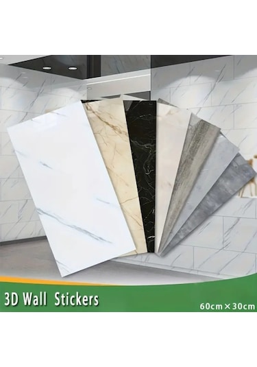 Periboia Sarı Mermer Desenli Alüminyum Plastik Duvar Stickerı Karışık Renkli