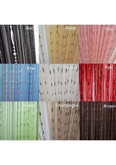 1mx2m Dekoratif Damla Zincir Boncuk Pencere Kapı Perdesi Perde İpi Kapı Oda Bölücü Siyah