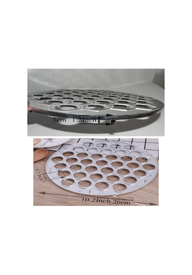 Springsun 37 Lü Alüminyum Manti Kalıbı - Evde Zaman Tasarrufu Sağlayan Profesyonel Mutfak Aleti Gümüş