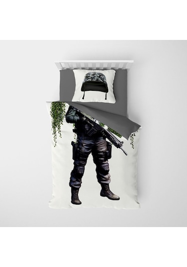 Monohome Asker 3D Pamuk Saten Çocuk Nevresim Takımı