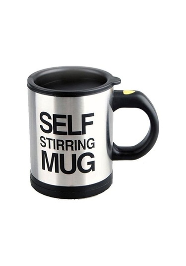Bilger Kendi Kendini Karıştıran Mikser Kupa Termos Bardak Self Stirring Mug -467 Siyah