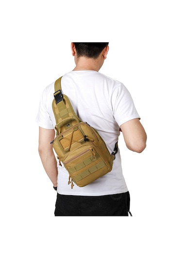 Taktik Göğüs Çantası Açık Kamuflaj Omuz Messenger Çanta Bel Çantası4 Koyu Yeşil