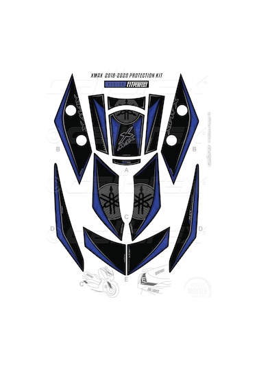 Yamaha Xmax 2018 2020 Mavi Tank Pad Xy013b