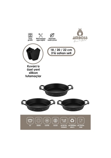 Amboss Kuvars Döküm Sahan Set