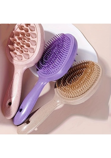 Willowhaven Yeşil Wanmeı Çift Taraflı Bambu Saç Fırçası Yumuşak Saç Tarama Ve Masaj Başlığı Seyahat