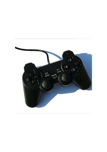 Bloomnest Ps2 Şekilli 208usb Kablolu Gamepad, Pc Ve Mini Konsollar İçin Siyah Oyun Kumandası