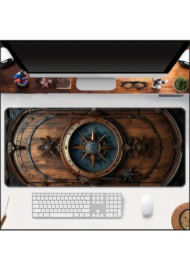 Sge Teknoloji 90x40 Cm Denizci Dümen Tasarımı Kaydırmaz Taban Speed Yüzey Oyuncu Mouse Pad Gaming