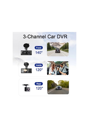 Zilinn 3 Kanal Wifi Araba Dvr Hd 1080p 3 Lens Araç Dash Cam Üç Kanal Dvr Kamera Video Kaydedici Dashcam Camcorder