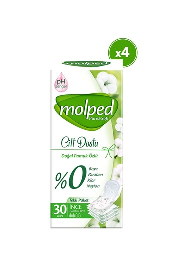 Molped Pure & Soft Günlük Ped Tekli Paket Sw 30'lu X 4 Paket