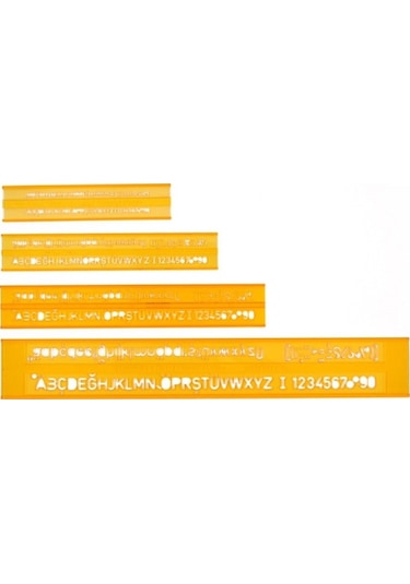 Hatas 02250 Teknik Resim Yazı Şablonu 4'lü 3-5-7-10 MM Şeffaf