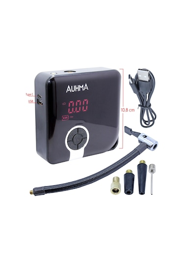 Auhma Portable A5544 Şarjlı Dijital Lastik Şişirme Pompası