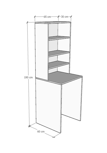 Asra Trend Çamaşır Makinesi Üstü Banyo Dolabı BD-04 %100 MDF 4 Katlı Organizer Raf Antrasit