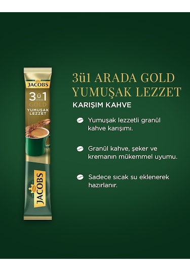 Jacobs Gold 3ü1 Arada Yoğun Lezzet 4'lü 10 x 18 G