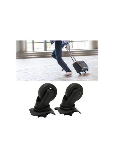 Moveevo Siyah Valiz Tekerlekleri, Pp-pet Malzeme, Sessiz Dönüşümlü, Kolay Kurulum, 2 Adet, Evrensel Valiz Tamiri Tekerlek Seti