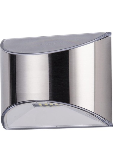 Moveevo 2 Adet Paslanmaz Çelik Güneş Enerjili Duvar Lambası - Ip44 Su Geçirmez 4 Led 8 Saat Aydınlatma Beyaz Işık Beyaz