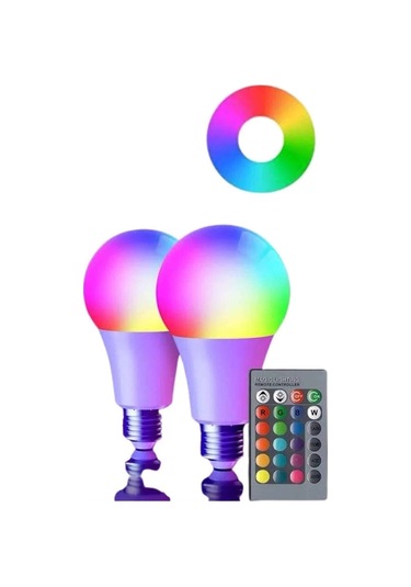 Bfs Akıllı Rgb Led Ampul Led Uzaktan Kumandalı Renk Değiştiren Ampul Çok Renkli