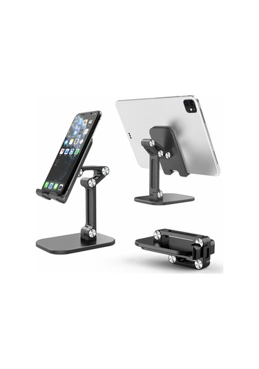 Honmex Alüminyum Telefon Ve Tablet Tutucu - 4 Açı Ayarlanabilir, Taşınabilir, Dürtüye Dayanıklı, Siyah