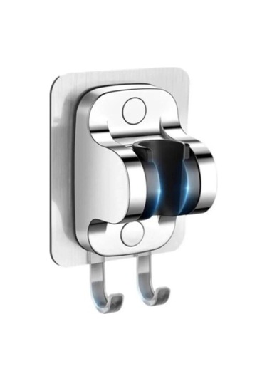 Masajlı Filtreli 3 Kademeli Krom Duş Başlığı Yapışkan Mafsallı Hortumlu Duş Seti Gri