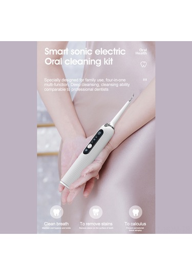 Suofeng Yüksek Frekanslı Şarj Edilebilir Diş Taşı Temizleyici - 4 Başlık & 3 Mod İle Profesyonel Ağız Bakımı