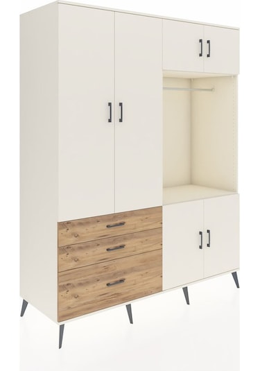 Kronos Gardrop 7 Raflı 3 Çekmeceli Tek Askılı 176x59x221 Aytaşı-aytaşı/çam Aytaşı/çam