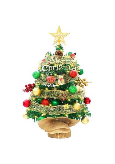 Akülü Led Dize Işıklar İle 2ft Led Masa Noel Ağacı Çok Renkli