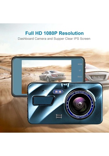 Xindoker Araç İçin 1080p Full Hd Dvr, Ön-arka İki Kamera, Gece Görüşü, Otomatik Kayıt Ve Park Monitörü