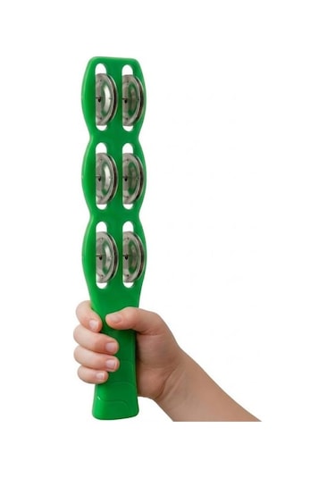 Temel Plastik Çubuk Tef 6 Zilli Yeşil 26 Cm
