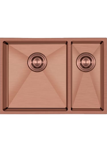 Crauf Stella 4563 Pvd Bakır 1,5 Gözlü Sağ Paslanmaz Çelik Mutfak Eviyesi Bakır