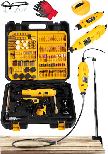 Stilmax Italy SUPER600 500 W Devir Ayarlı Çift Gravür Oyma Taşlama Set