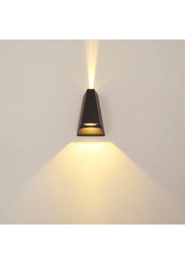 Dekoratif Led Aplik Çift Yönlü Desenli Aydınlatma Duvar Aplik Antrasit