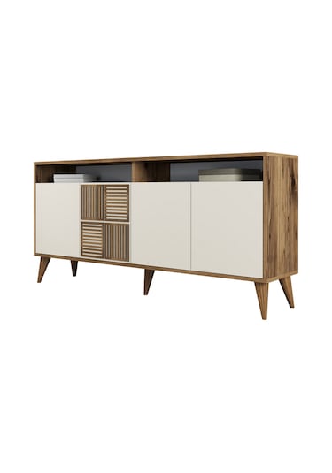 Milan 160cm Konsol - Ceviz / Krem