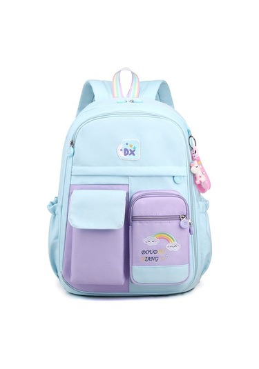 Goldenqian Ilkokul Çocukları Için Okul Çantası-çizgi Film Tarafı Açık Kapı Sırt Çantası-omurgayı Korur 4nplx0 MAvi