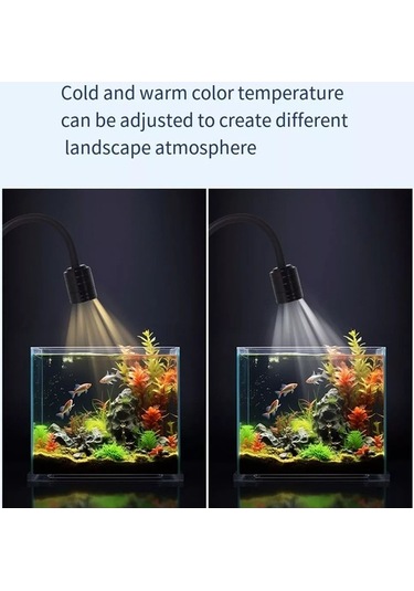 Didadodo Mini Klipsli Lambalar Balık Tankı Işıkları Ayarlanabilir Péyzaž Işıkları Siyah