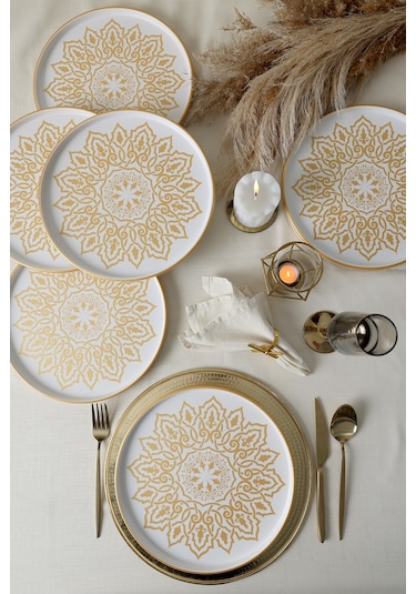 Keramika Topkapı Stackable Servis Tabağı 27 Cm 6 Adet Beyaz