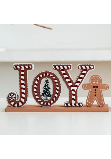 Suntek Yılbaşı Ahşap Masa Dekorasyonu Tatil 28x5x13cm-sevinç