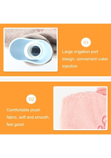 0688 Pvc Peluş El Takılabilir Su Dolu Sıcak Su Torbaları Gri