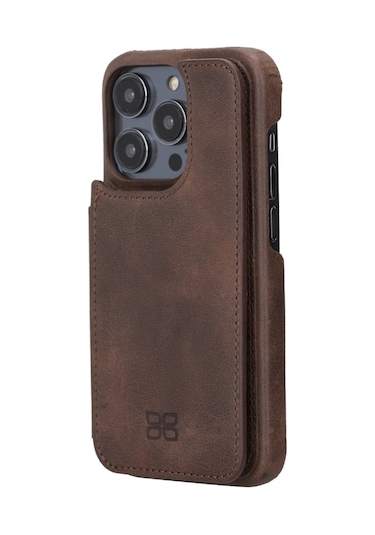 Bouletta iPhone Uyumlu 14 Pro Max Deri Kılıf UBW TN3