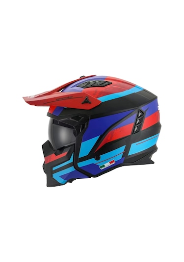Sway Sw X1 Seul Track Kapalı Kask Kırmızı - Mavi - Siyah